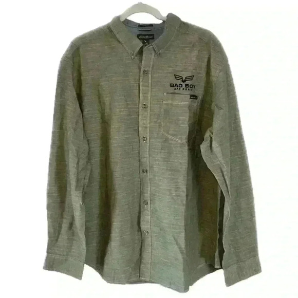 NWT Eddie Bauer Bad Boy Off Road 100% Cotton Long Sleeve Classic Fit Button Down - Picture 1 of 12